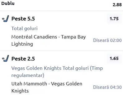 Biletul zilei hochei 25 aprilie 2026