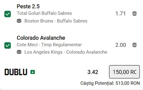 Biletul zilei hochei 26.04.2026