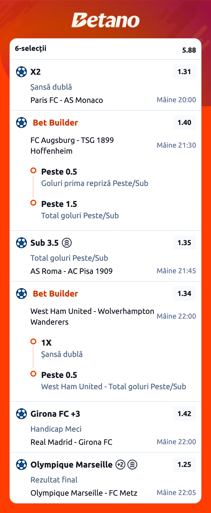 Biletul zilei la Betano, 10 aprilie 2026. Revin campionatele de top