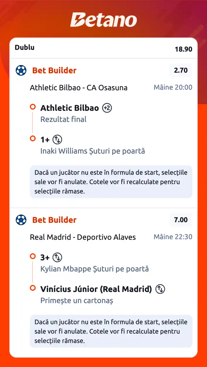 Biletul zilei la Betano, 21 aprilie 2026. Mizăm pe 2 betbuildere pe meciuri din LaLiga