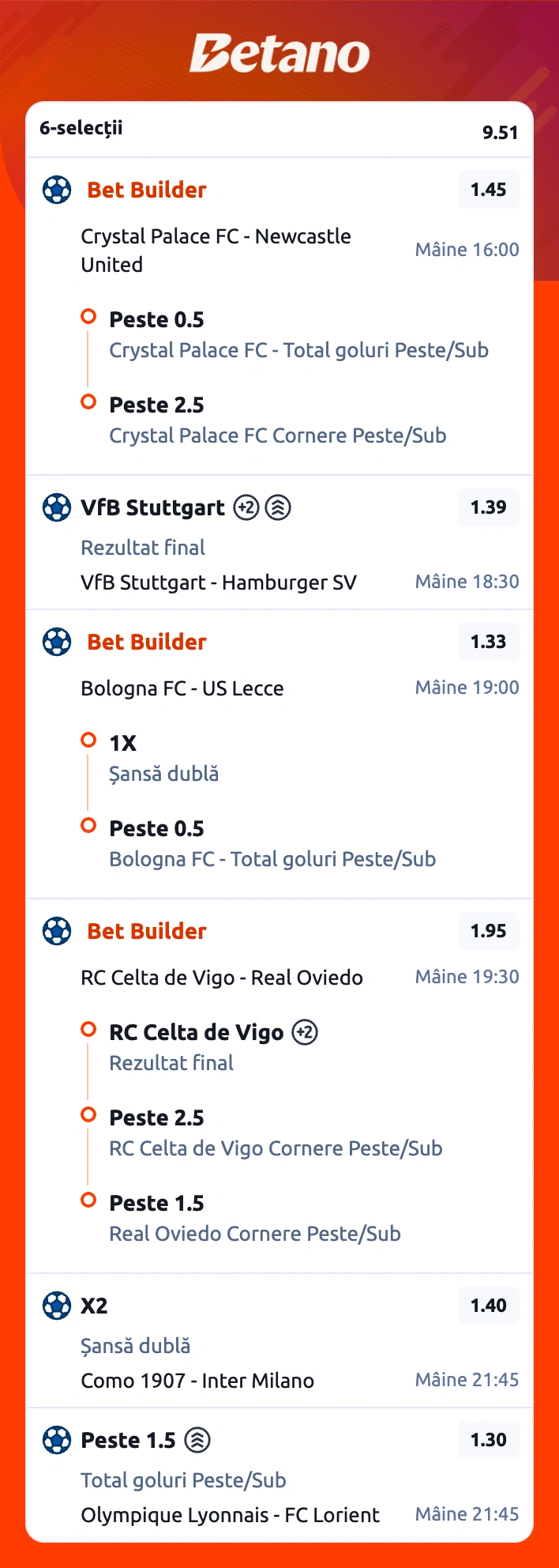 Biletul zilei la Betano pe goluri și favorite, 12 aprilie 2026