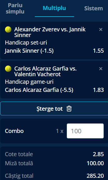 Biletul zilei tenis 11 aprilie 2026