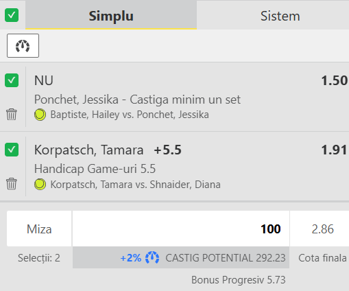 Biletul zilei tenis 14 aprilie 2026