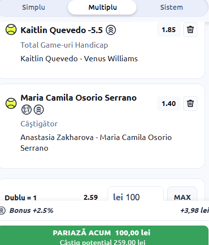 Biletul zilei tenis 21 aprilie 2026