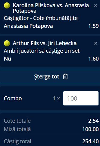 Biletul zilei tenis 29 aprilie 2026