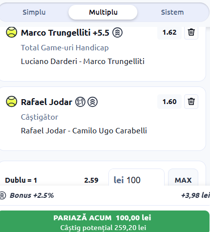 Biletul zilei tenis 4 aprilie 2026