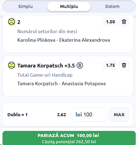 Biletul zilei tenis 9 aprilie 2026