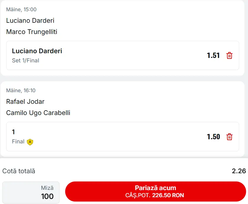 Cota 2 ATP Marrakech 2026 Open la Superbet - anticipăm o finală între Luciano Darderi și Rafael Jodar