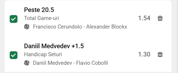 Cota 2 ATP la Unibet  favoriții Cerundolo și Medvedev luptă pentru calificarea-n ”sferturi” la Madrid Open