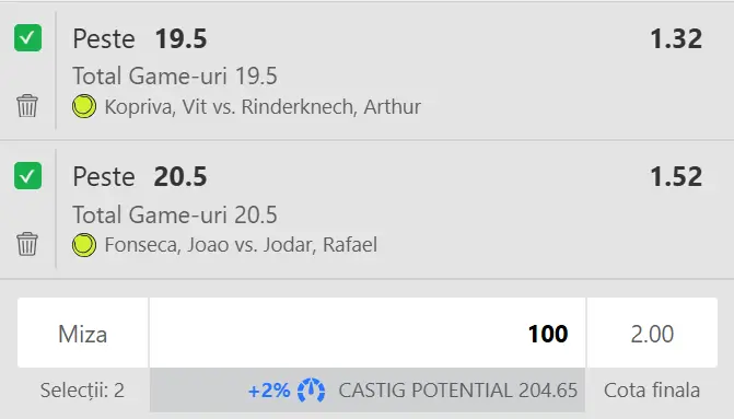 Cota 2 ATP la WinBet  mizăm pe ”over” la game-uri în meciurile alese din turul trei al Mutua Madrid 2026 Open