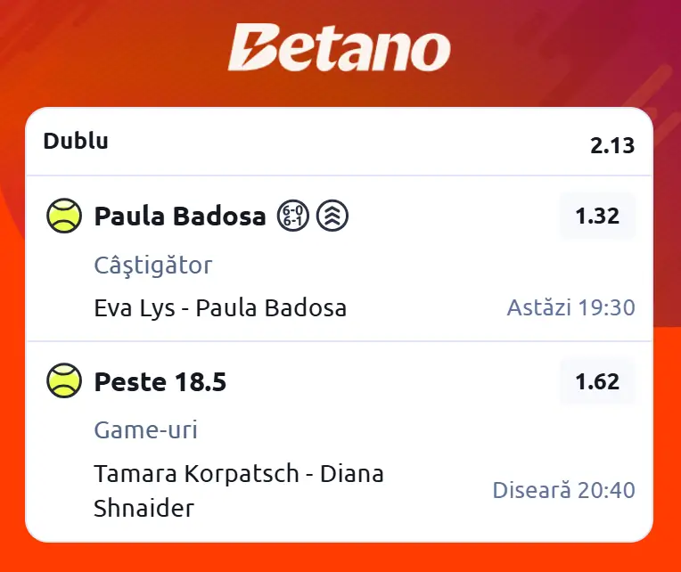 Cota 2 WTA Stuttgart 2026 Open la Betano - mizăm pe experiența ibericei și pe un ”over” la game-uri