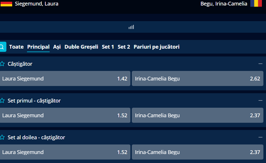 Cote Pariuri Laura Siegemund vs Irina Begu