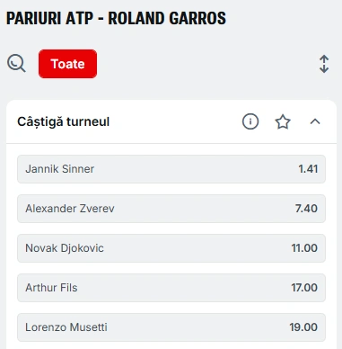 Cote Pariuri Roland Garros 2026 la Superbet