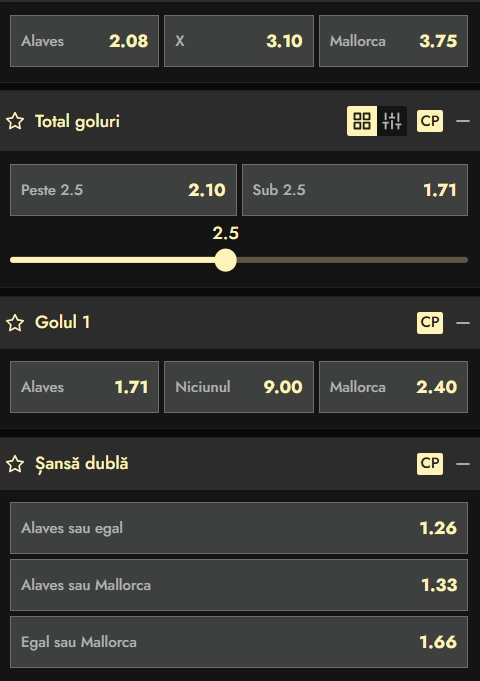 Cote pariuri Deportivo Alaves vs Mallorca la Don