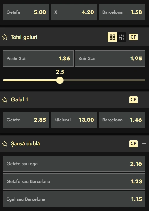 Cote pariuri Getafe vs Barcelona la Don