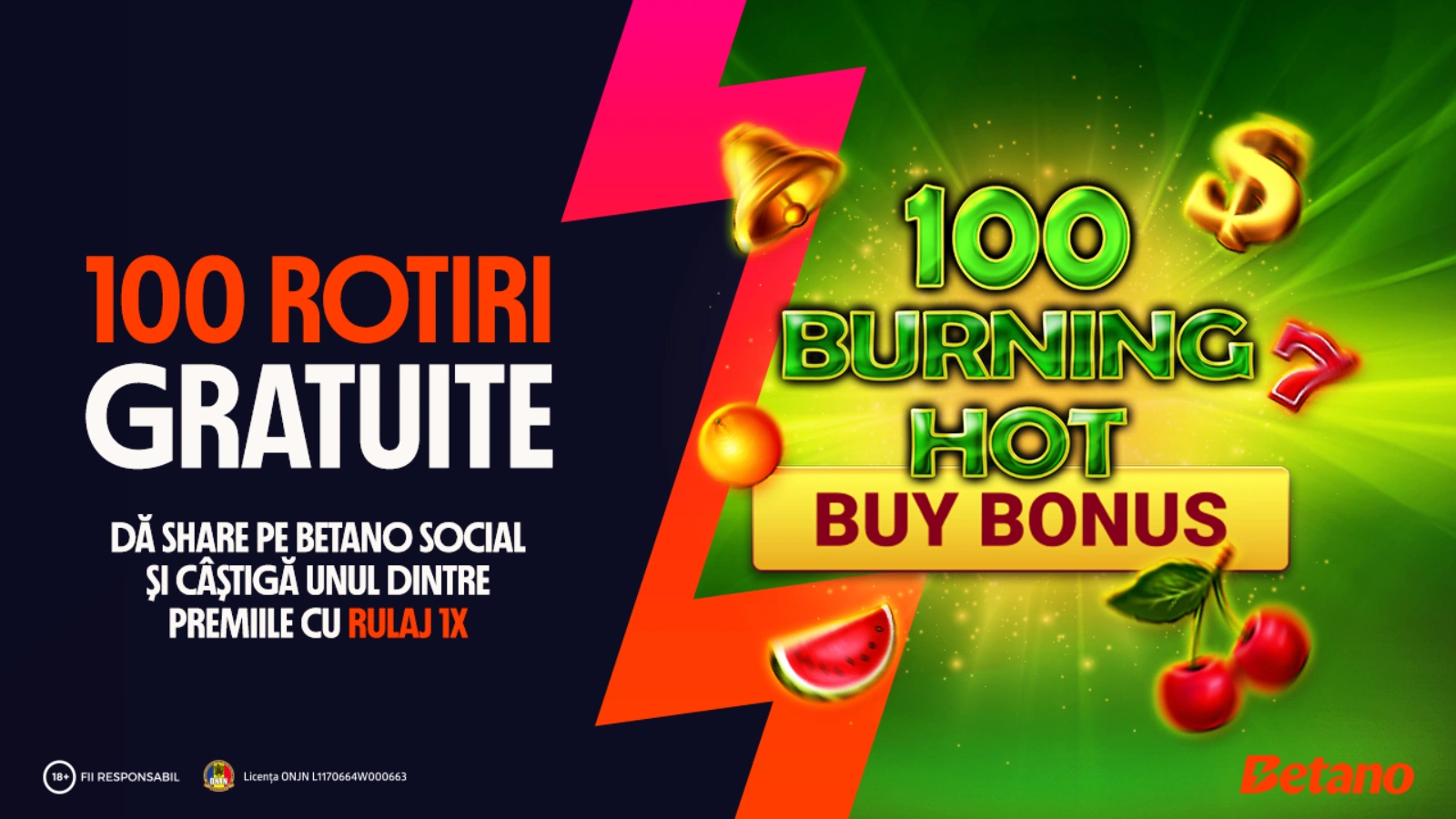 Distribuie și câștigă 100 de Rotiri Gratuite pe Betano Social