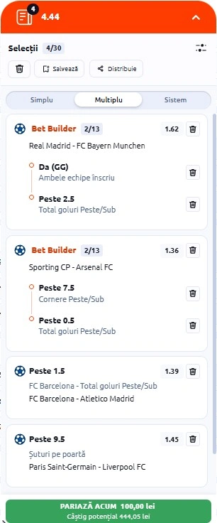 Biletul zilei din sferturile Champions League 7 aprilie 2026