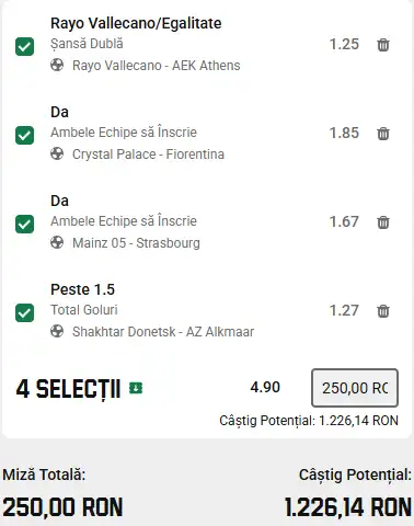 Biletul sferturilor Conference League generat de AI