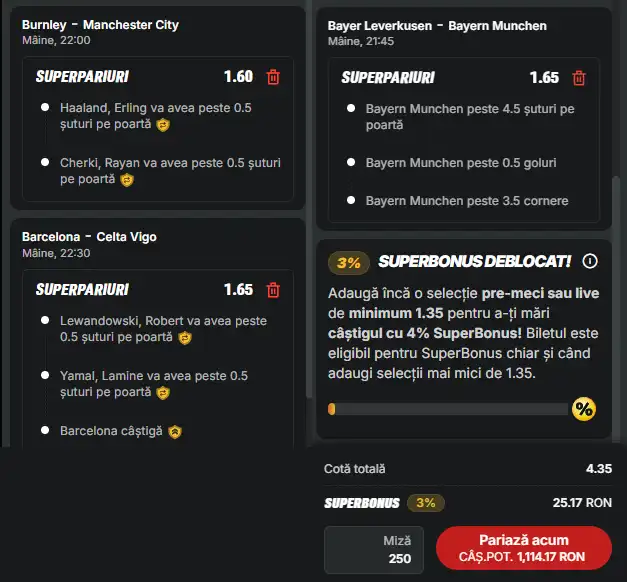 Biletul Zilei 22 aprilie alcătuit din SuperPariuri