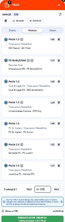 Biletul zilei azi din fotbal 06.04.2026