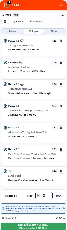 Biletul zilei azi din fotbal 19 aprilie 2026