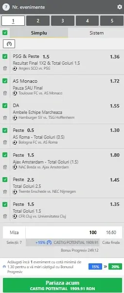 Biletul zilei azi din fotbal 25 aprilie 2026