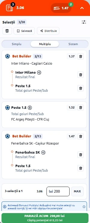 Biletul zilei azi la Betano 17 aprilie 2026