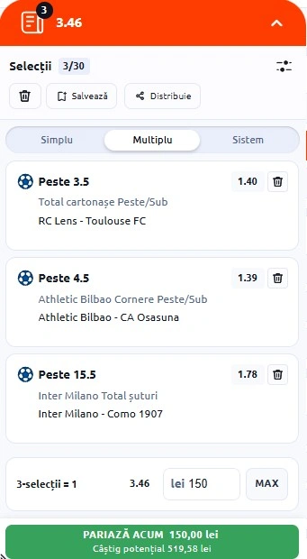 Biletul zilei azi din fotbal la Betano 21.04.2026