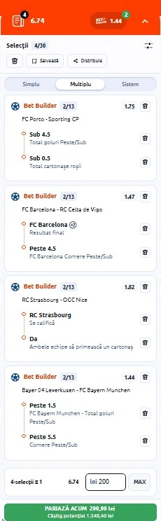 Biletul zilei din Bet Buildere 22 aprilie 2026