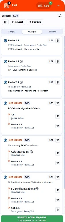 Biletul zilei din fotbal 12 aprilie 2026