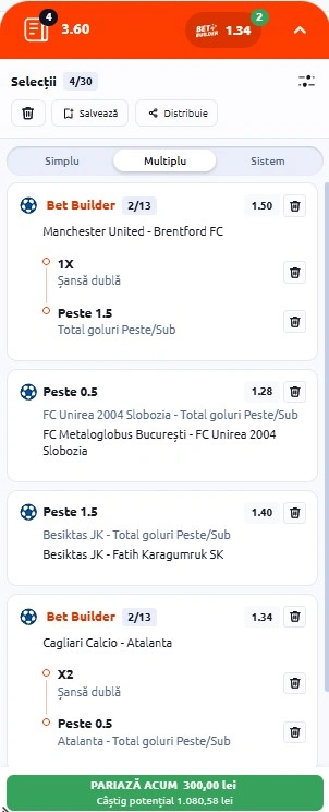 Biletul zilei din fotbal la Betano 27.04 2026