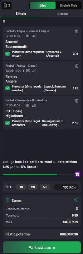 Biletul zilei din fotbal la Maxbet 11 aprilie 2026