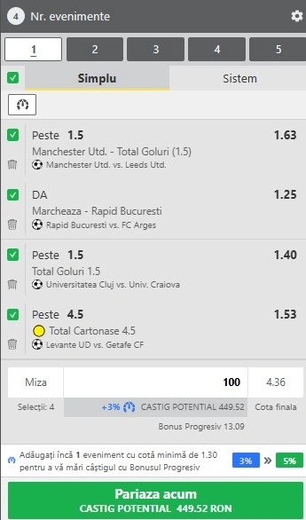 Biletul zilei din fotbal la Winbet 13.04.2026