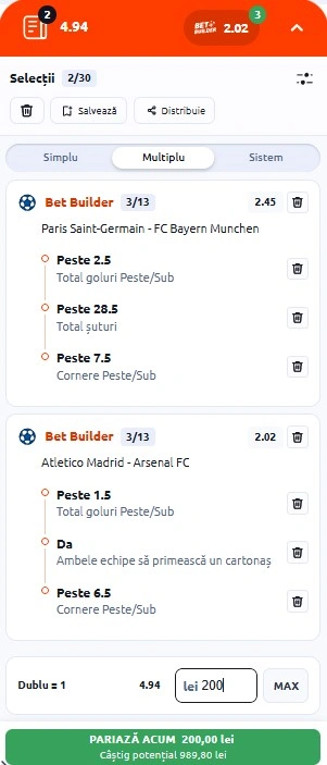 Biletul zilei din Semifinalele Champions League 28.04.2026