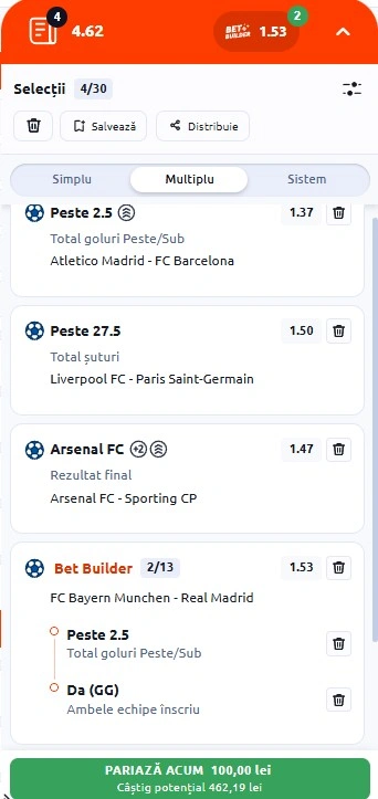 Biletul zilei din sferturile Champions League 14.04.2026