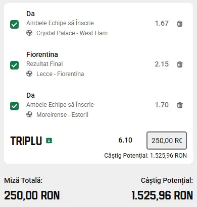Biletul Zilei la Unibet propus de IA