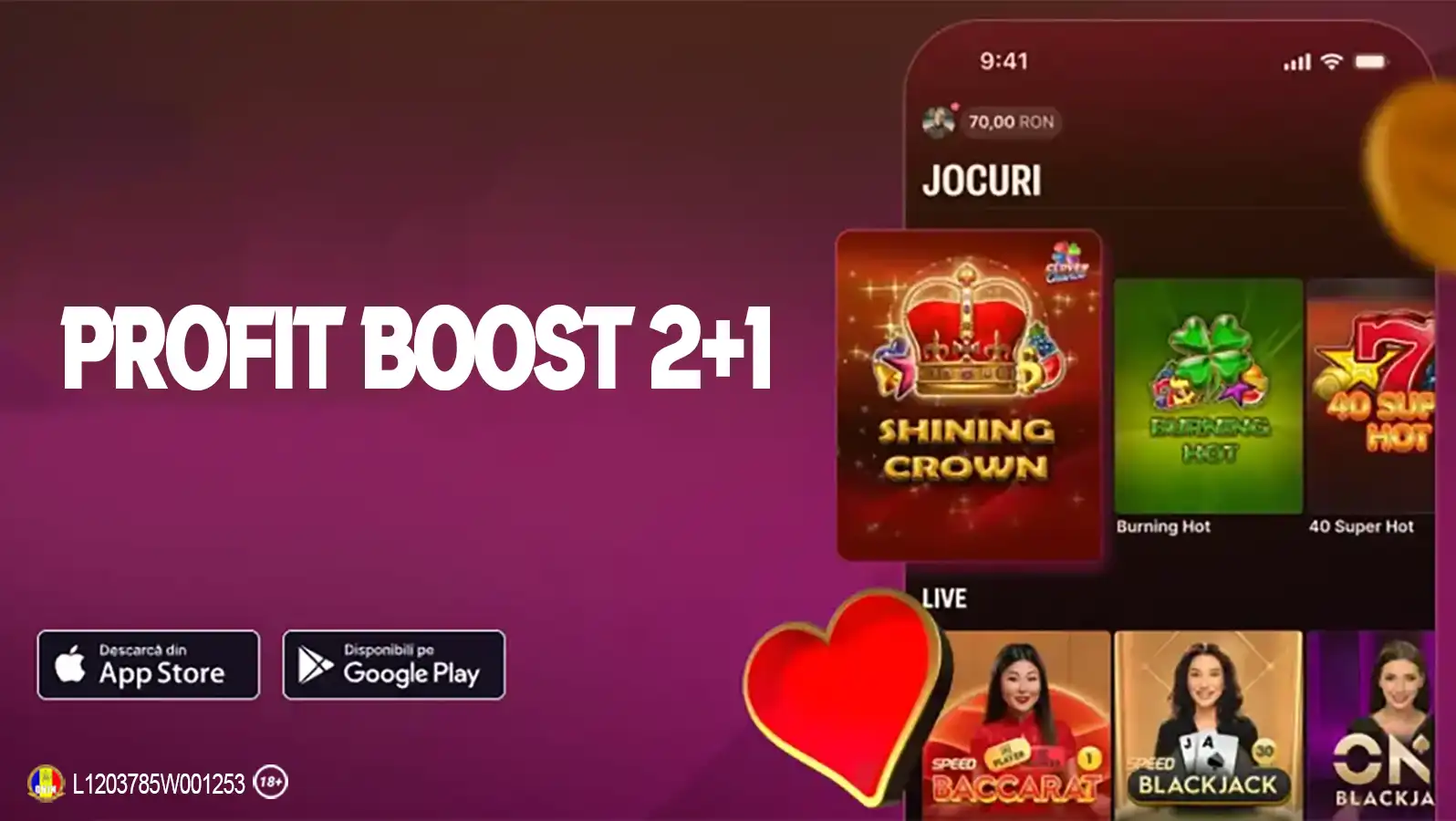 Bonus 200 RON la Napoleon, cu Profit Boost Burning Hot, doar astăzi 20 aprilie