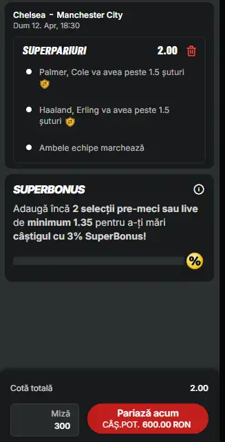 Cota 2 la Superbet 12 aprilie
