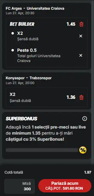 Cota 2 la Superbet 27 aprilie