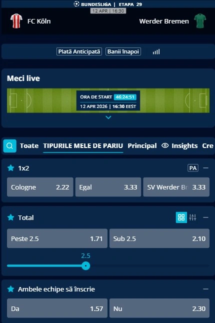 Cote pariuri FC Koln - Bremen