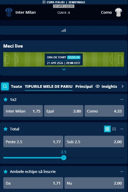 Cote pariuri Inter Milan vs Como