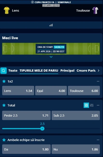 Cote pariuri Lens - Toulouse