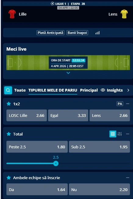 Cote pariuri Lille vs Lens