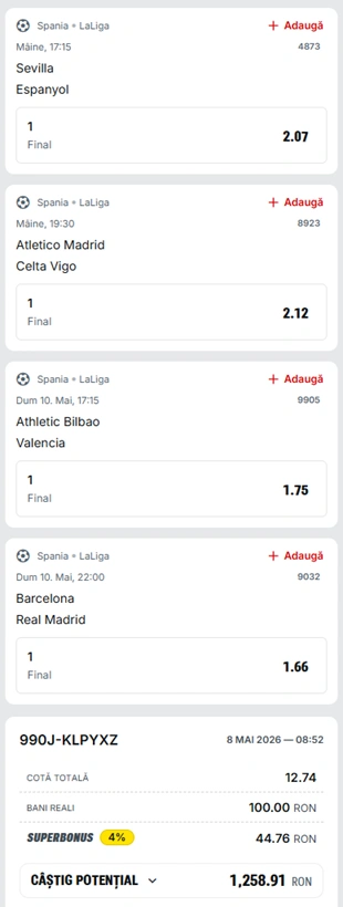 Biletul Etapei 35 din LaLiga