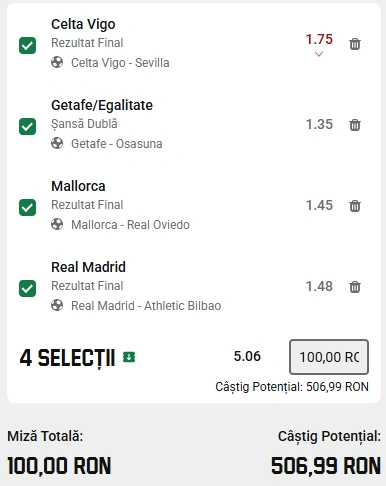 Biletul Etapei 38 din LaLiga