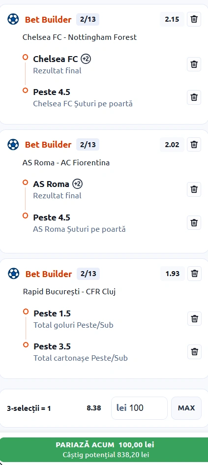 Biletul Zilei Bet Builder din 4 mai 2026