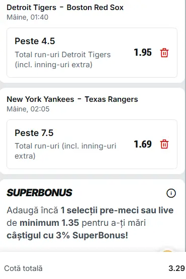 Biletul zilei baseball 06 Mai 2026