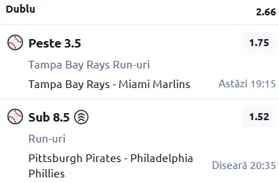 Biletul zilei baseball 17 mai 2026