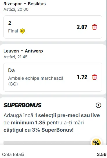 Biletul zilei fotbal 15 mai 2026