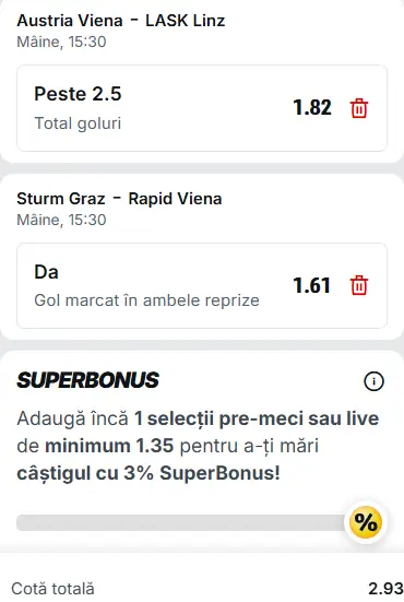 Biletul zilei fotbal 17.05.2026